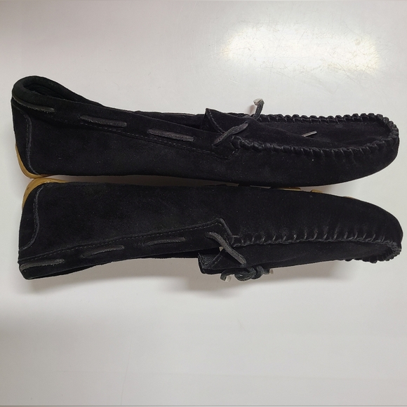 UGG Australia #1650 DAKOTA Black Suede Mocassin Driving Loafer Shoes Sz 11 - Picture 10 of 11